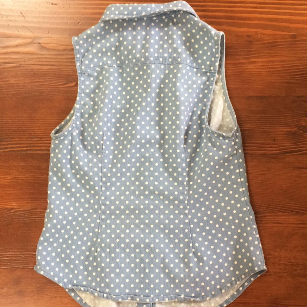 Forever 21 Polkadot Blue Collared Tank - Picture 3 of 3